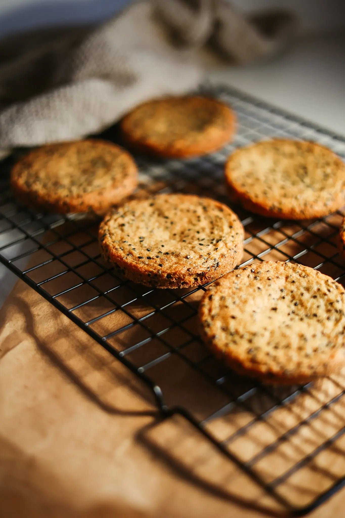 6 × Black Sesame and Pink Himalyan Salt Cookies sancha