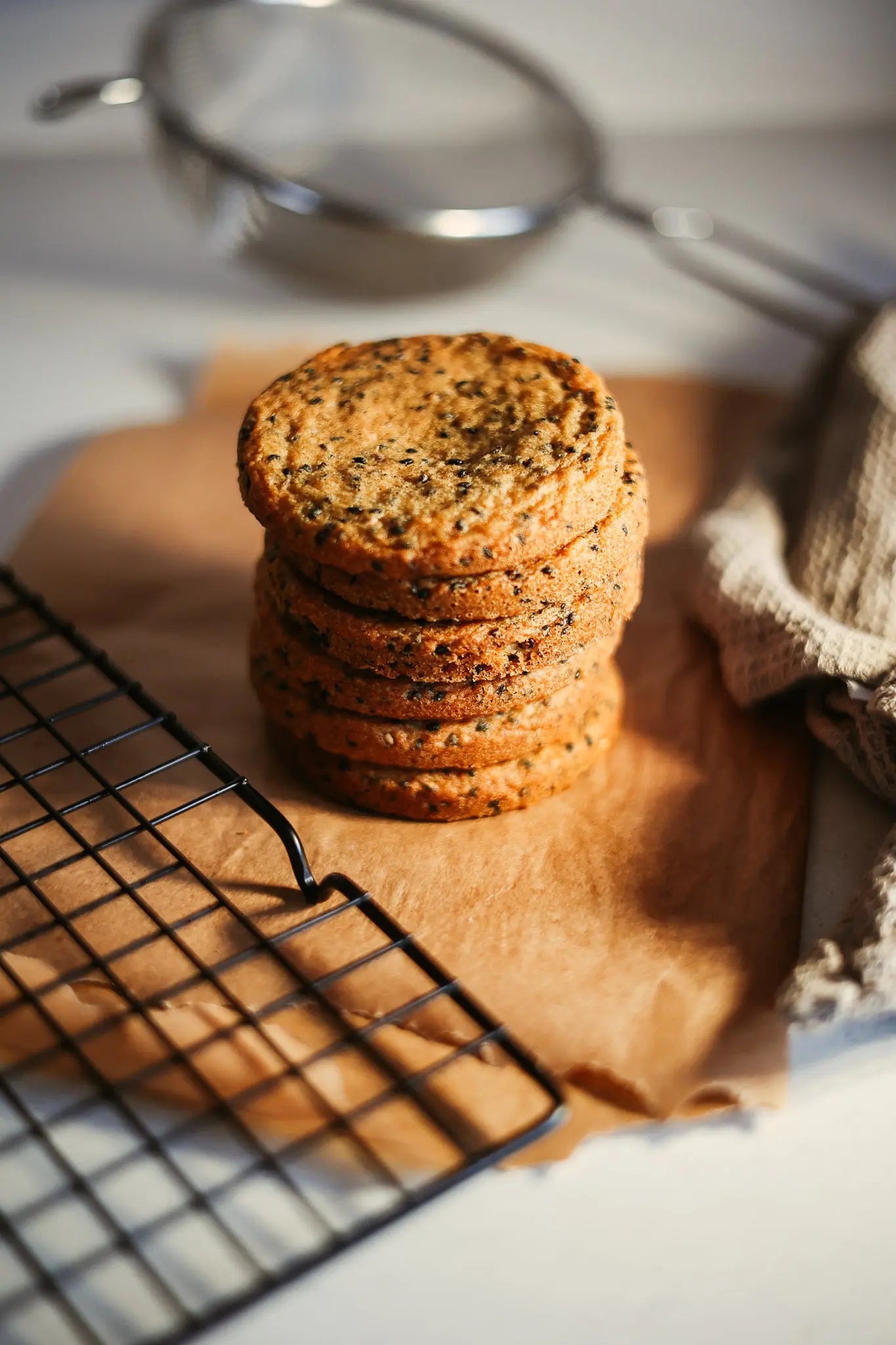 6 × Black Sesame and Pink Himalyan Salt Cookies sancha