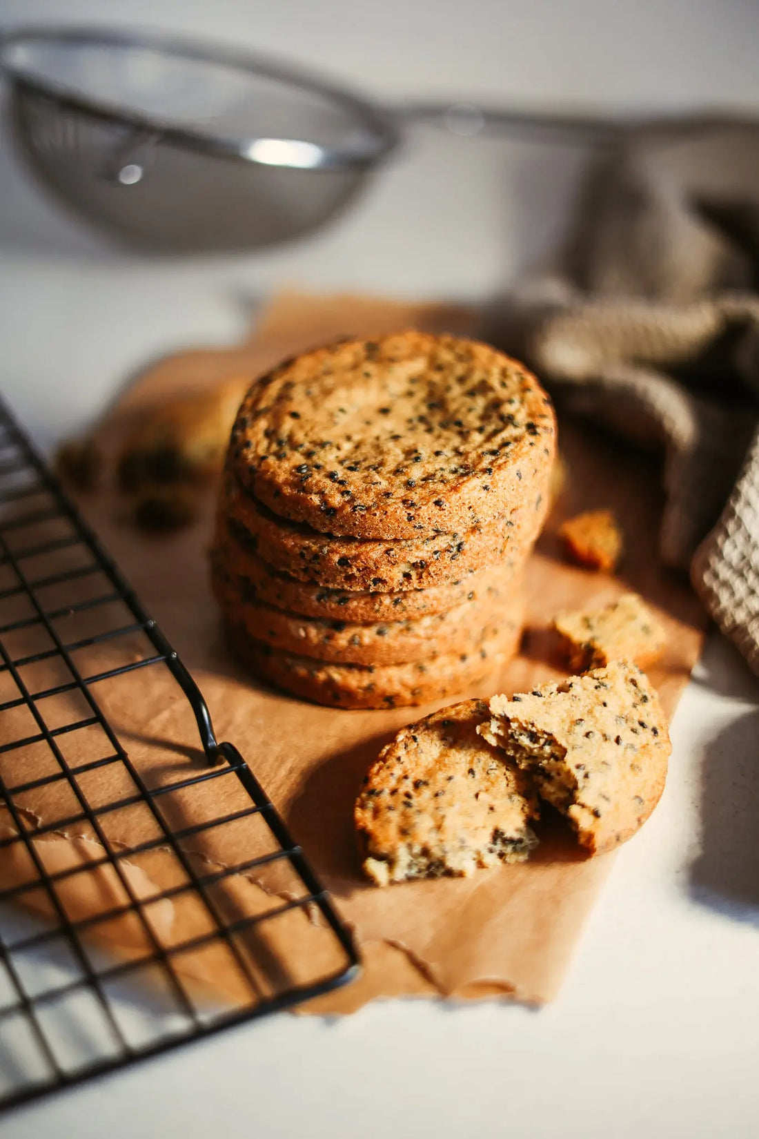 6 × Black Sesame and Pink Himalyan Salt Cookies sancha
