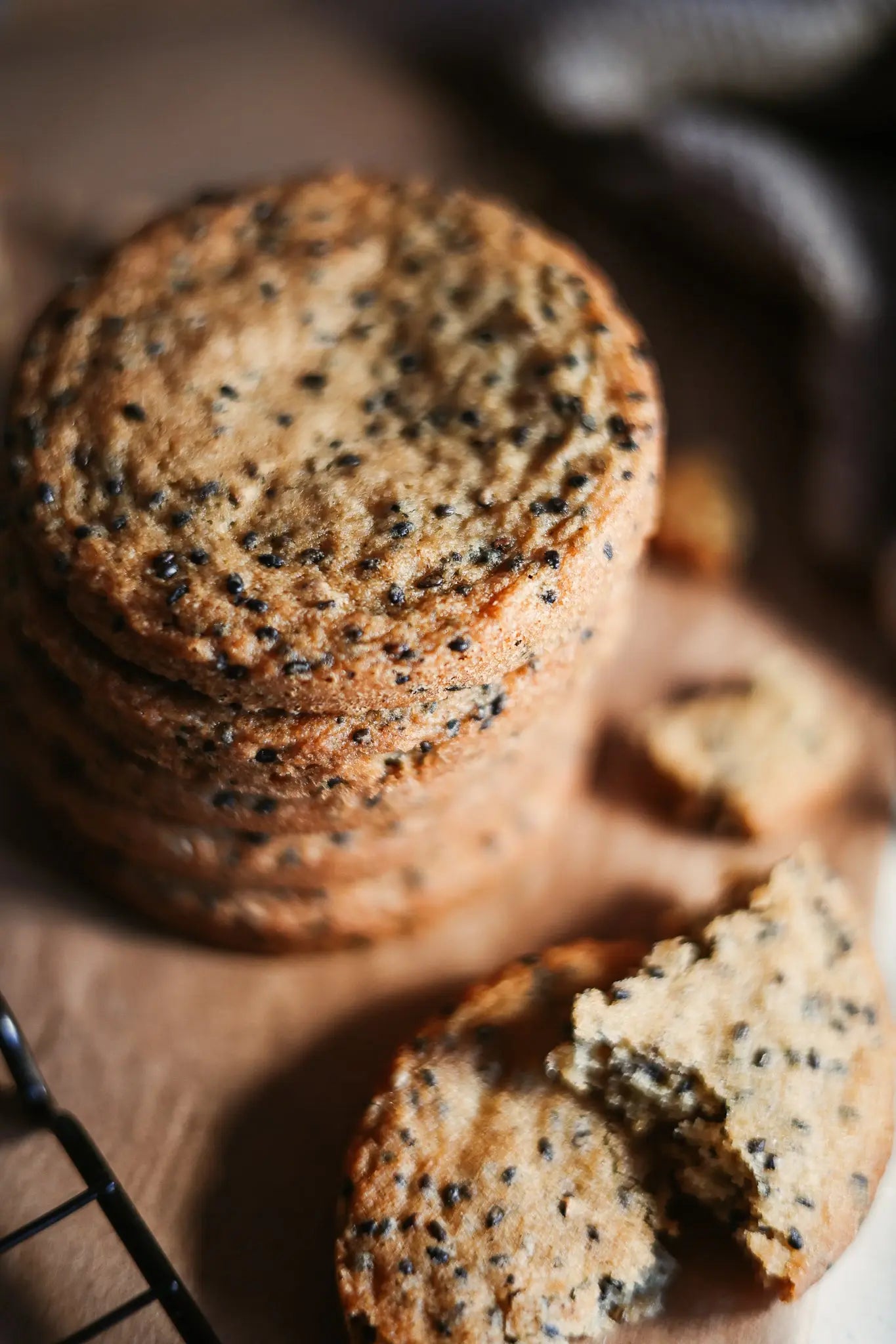 6 × Black Sesame and Pink Himalyan Salt Cookies sancha