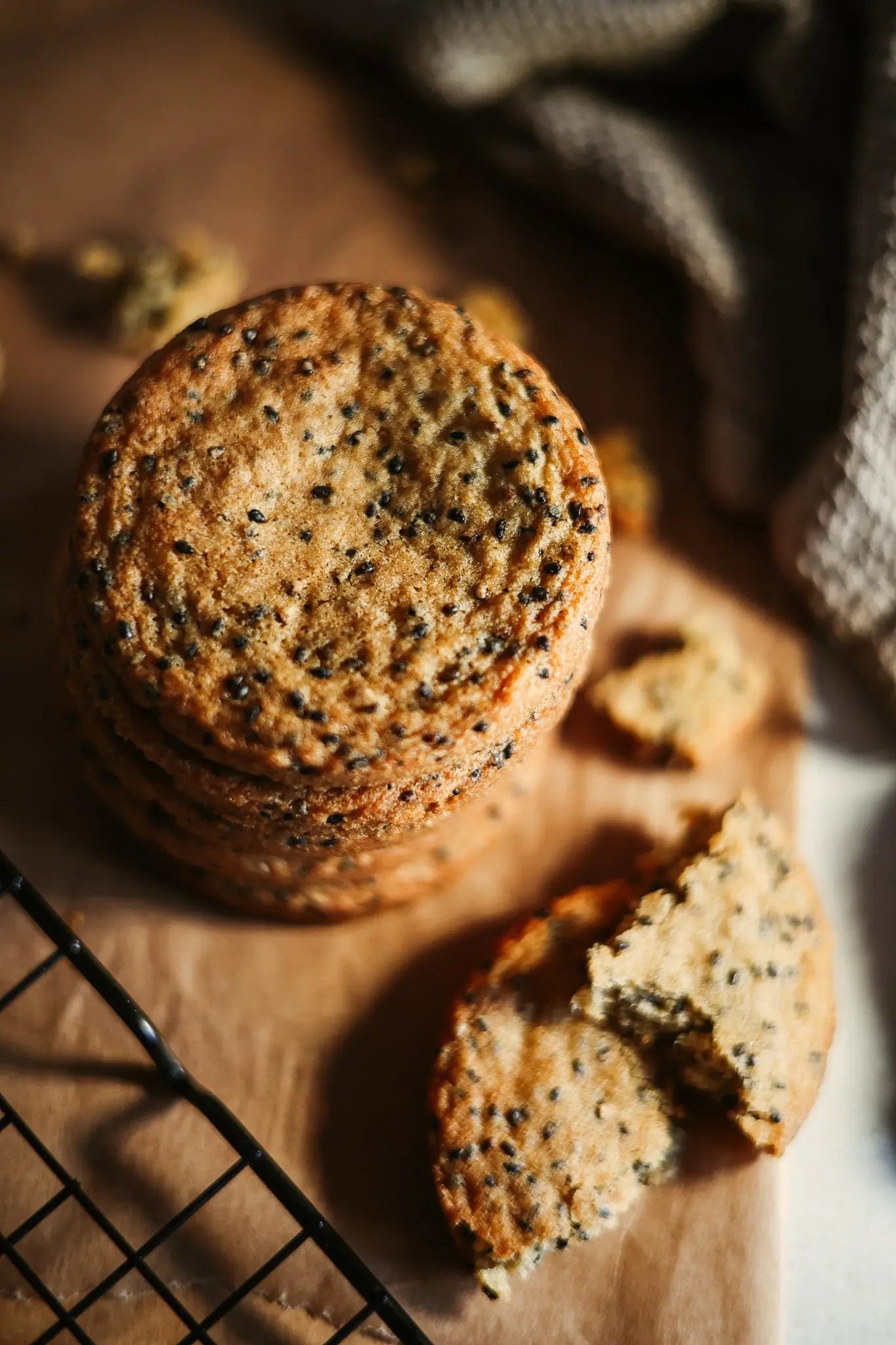 6 × Black Sesame and Pink Himalyan Salt Cookies sancha