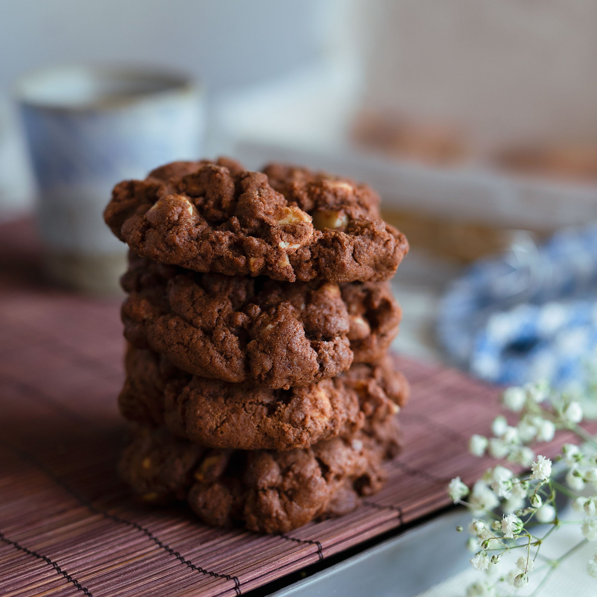 4 × Double Belgian Chocolate and Brazil Nut Cookies sancha