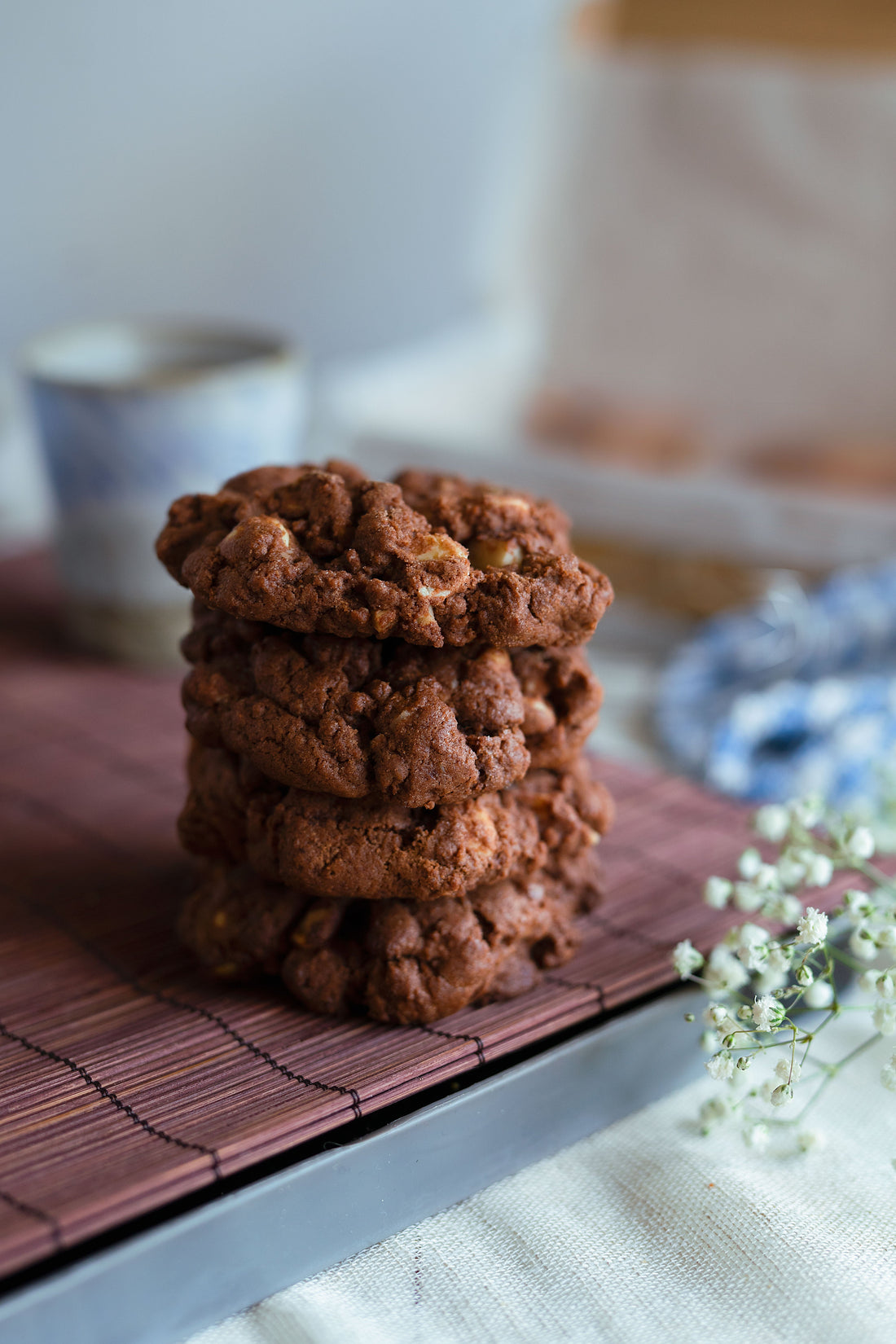 4 × Double Belgian Chocolate and Brazil Nut Cookies sancha