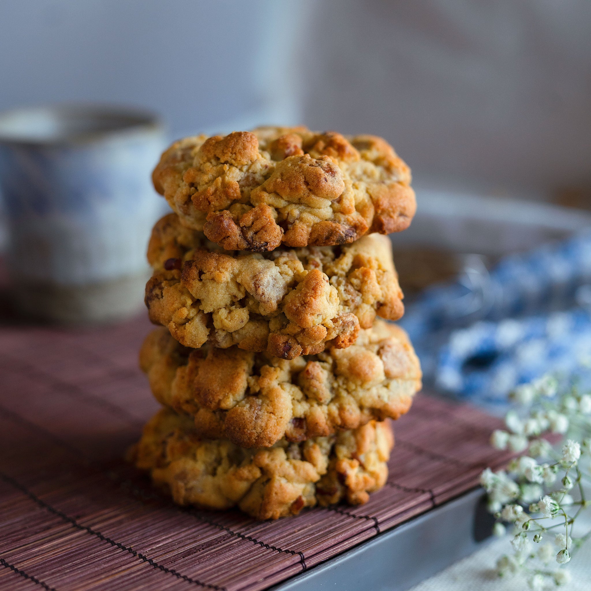 4 × Kinako, Pecan and Belgian Caramel Chocolate Cookies sancha